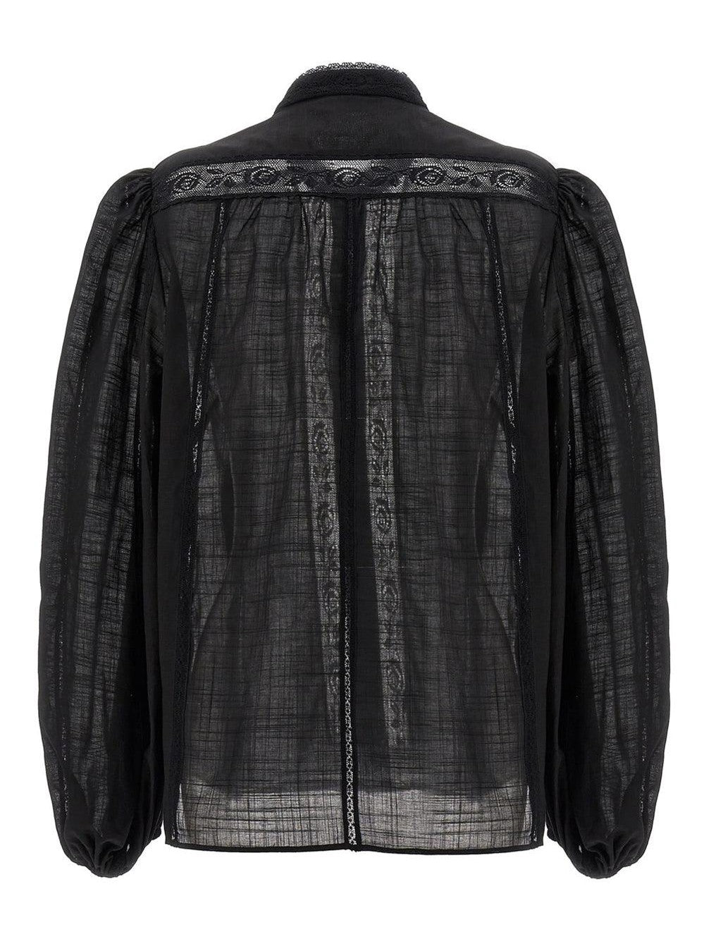 Halliday lace trim shirt