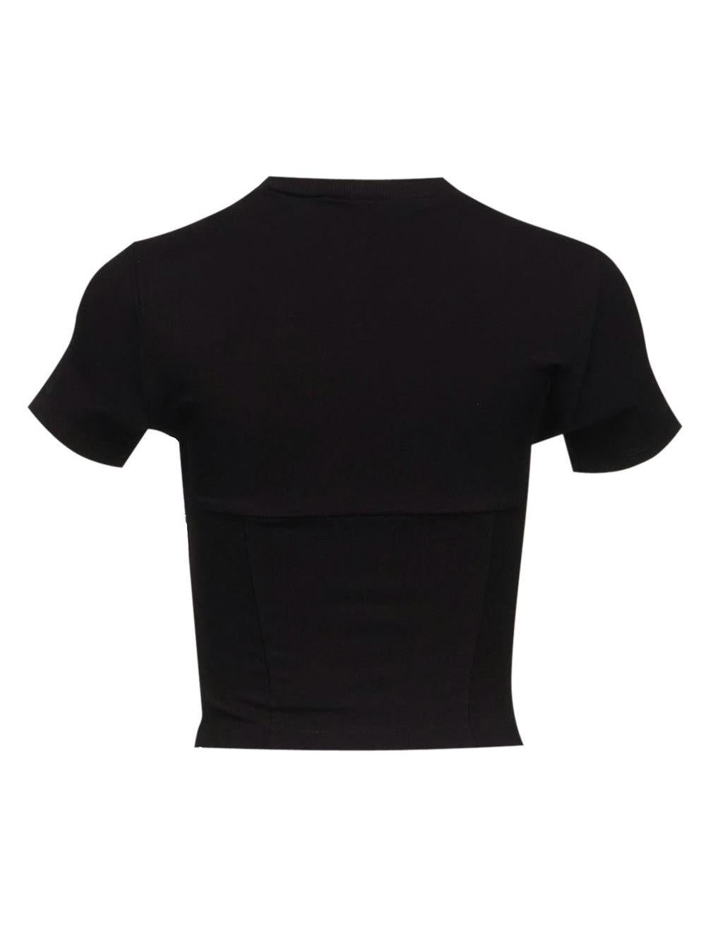 Area bustier-style crystal-embellished t-shirt