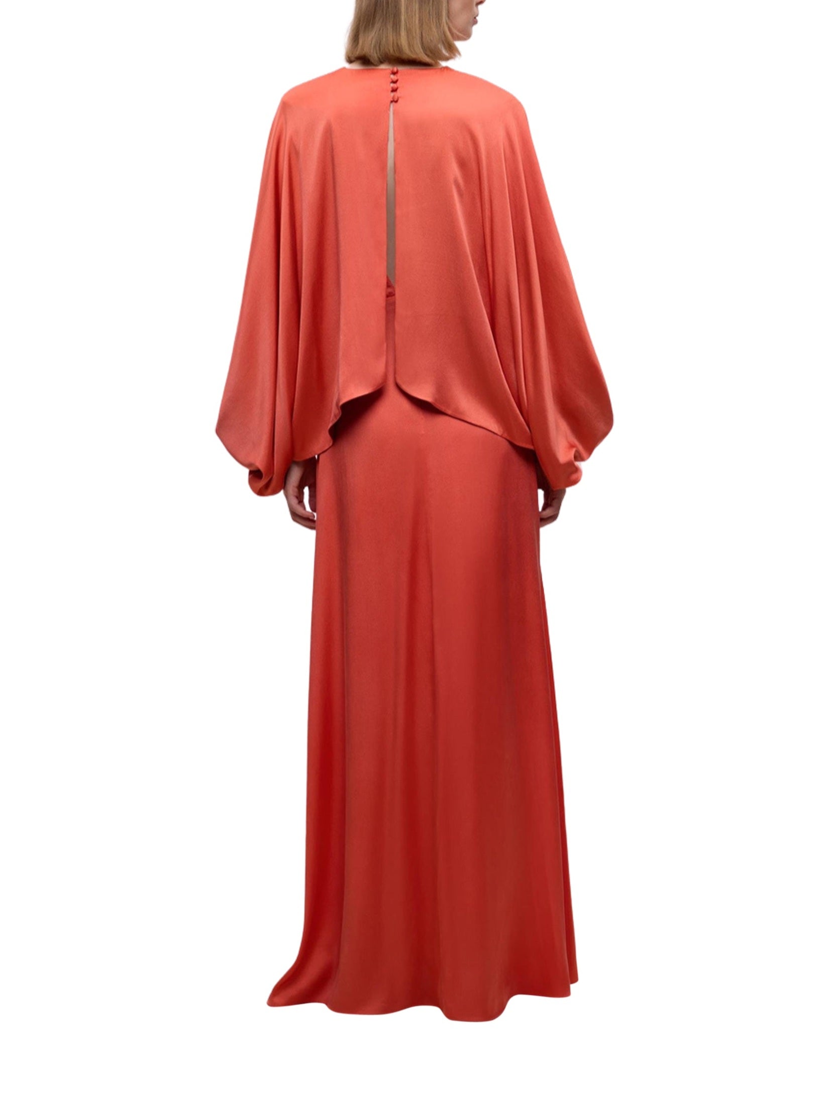 Cape sleeve long dress