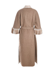 LONG COAT\ABAYA WITH REX FUR ON SLEAVES