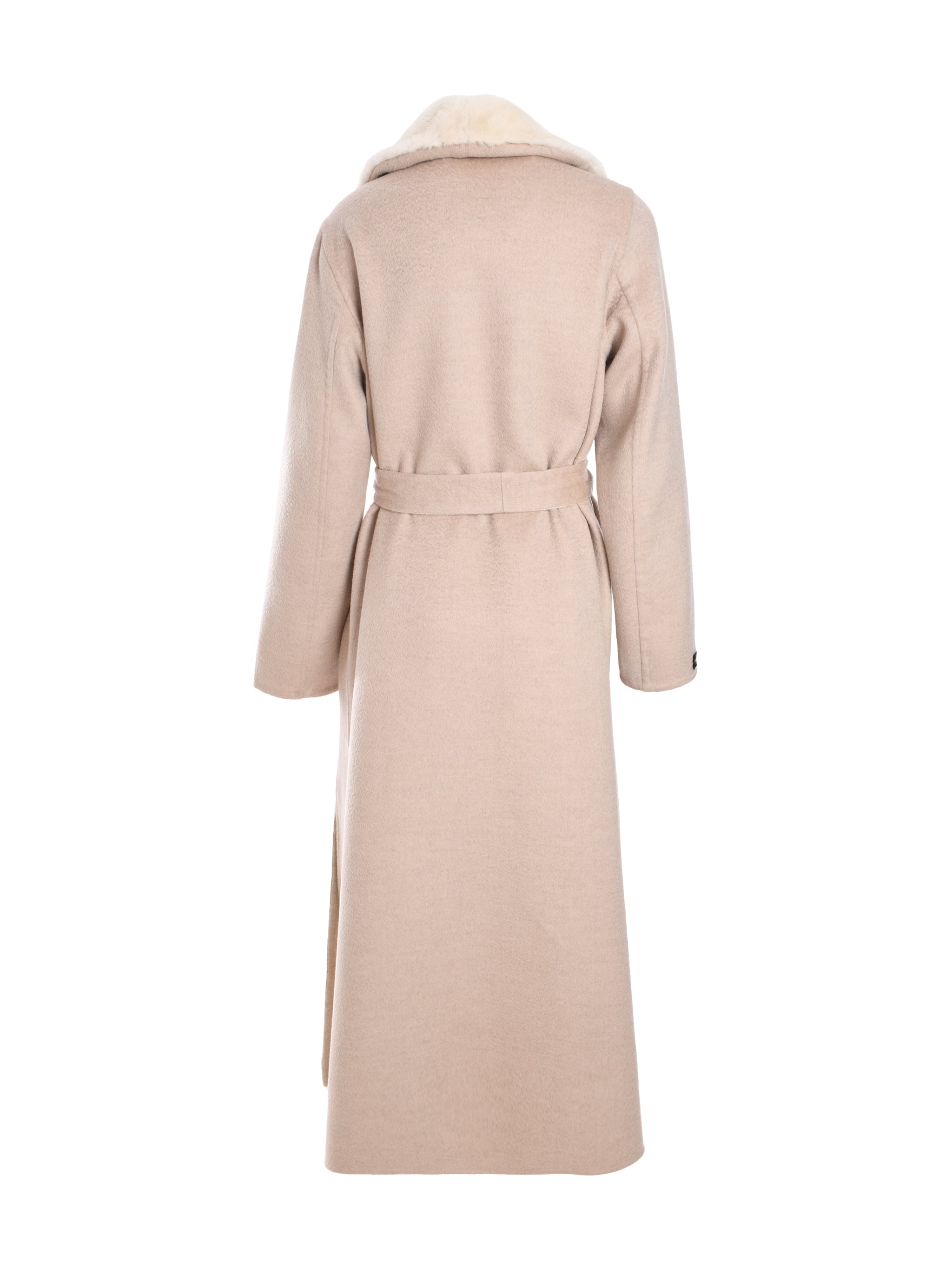 BLUSH PICK COAT WITH BROWN MINK COLLAR