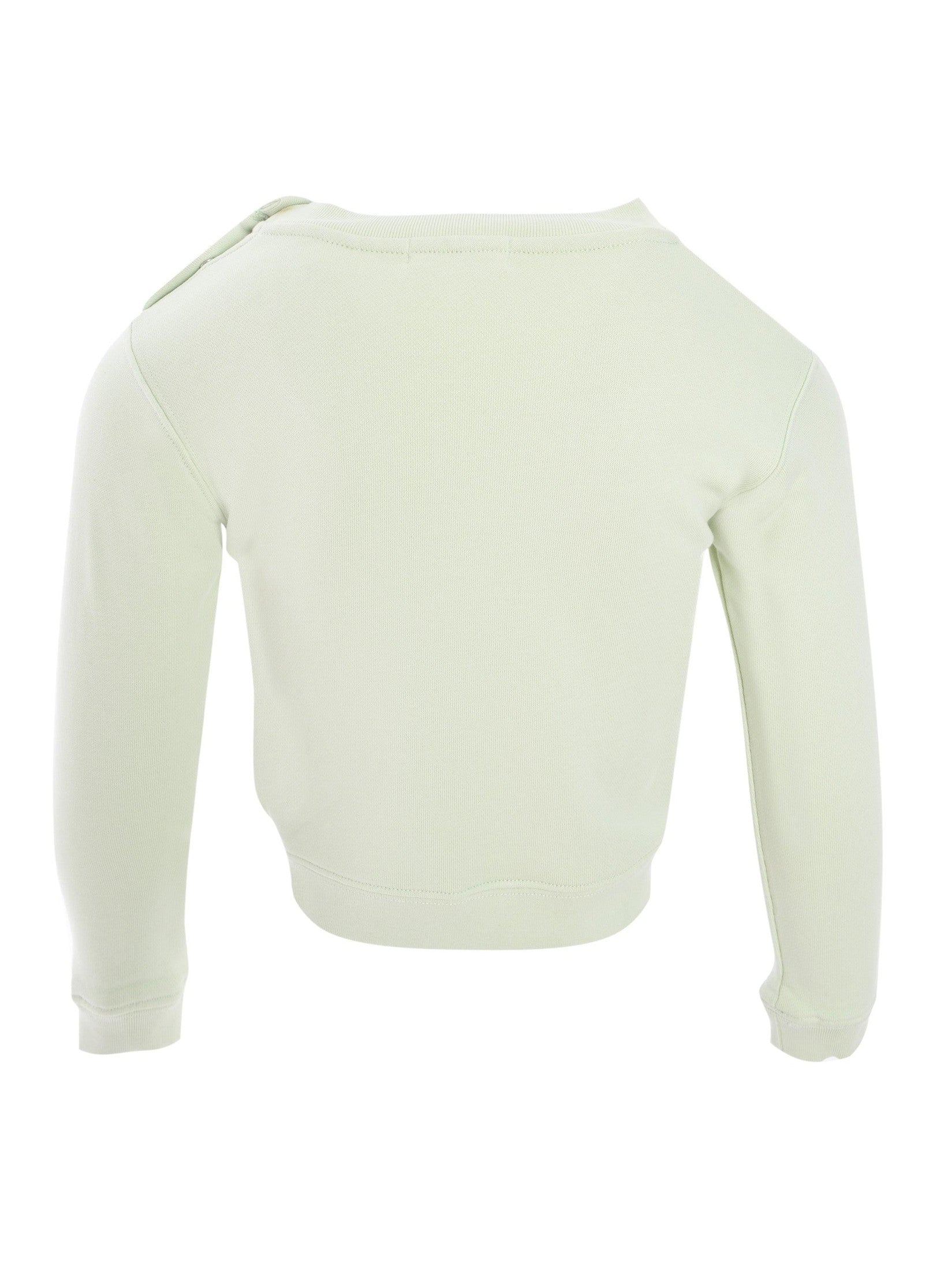 Curved logo crew light green off white