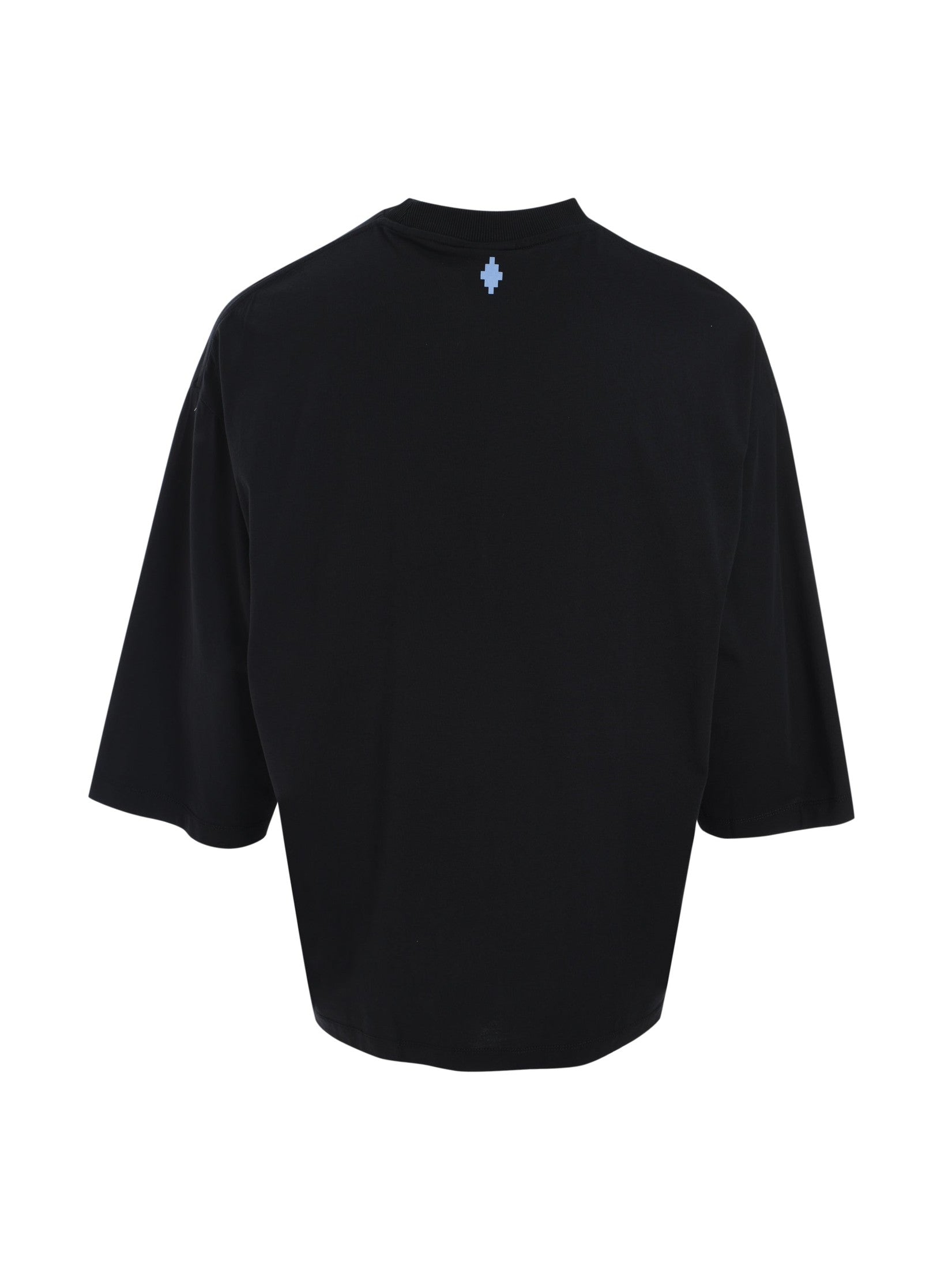 Metal logo loose t-shirt black dusty blu