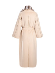 LONG COAT  FORMAL ABAYA WITH REX FUR ON COLLAR