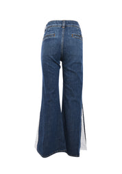 mid-rise panelled flared jeans