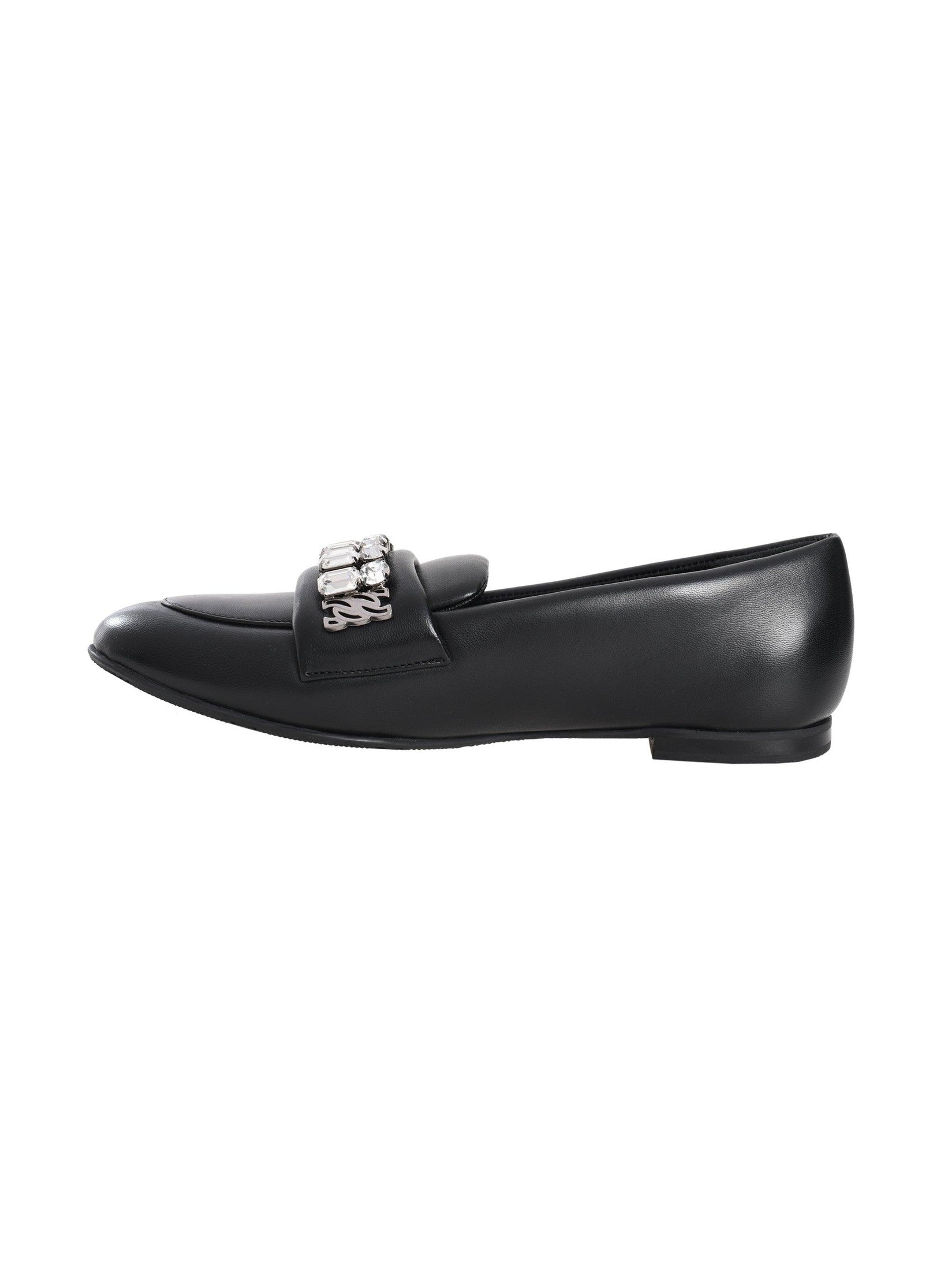 Puff leather ballerinas