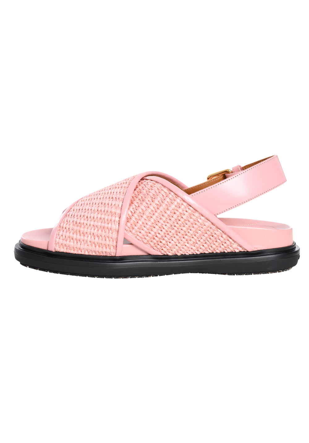 MARNI Fussbet Raffia-effect Sandals In Pink