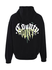 COUNTY GOTH BOXY HOODIE BLACK DEEP GREEN