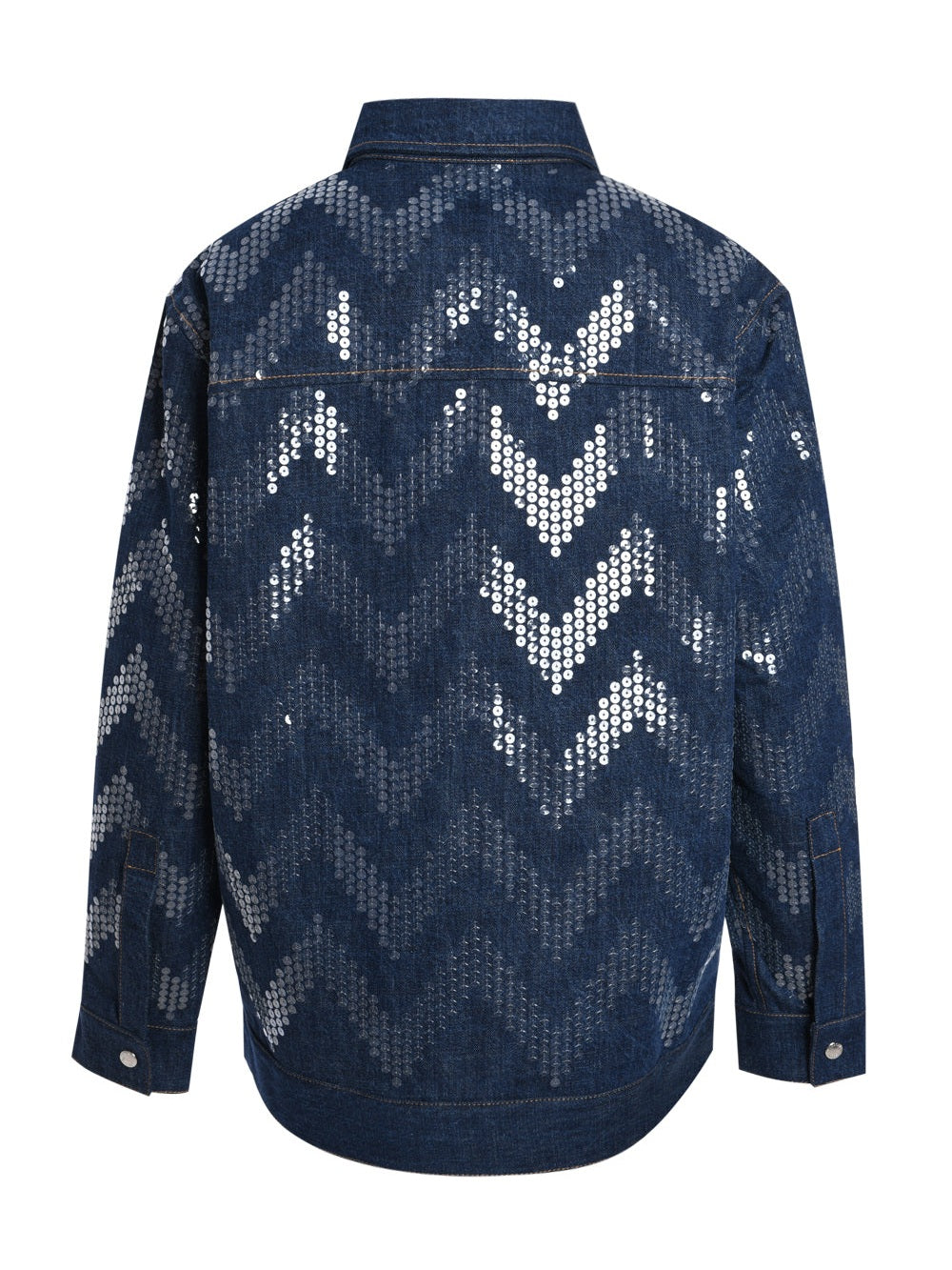 Overshirt in denim with sequin appliqué
