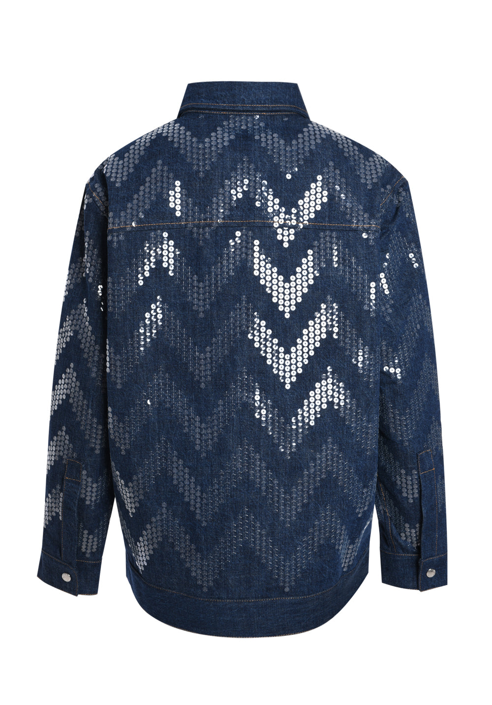 Overshirt in denim with sequin appliqué