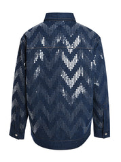 Overshirt in denim with sequin appliqué