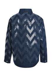 Overshirt in denim with sequin appliqué