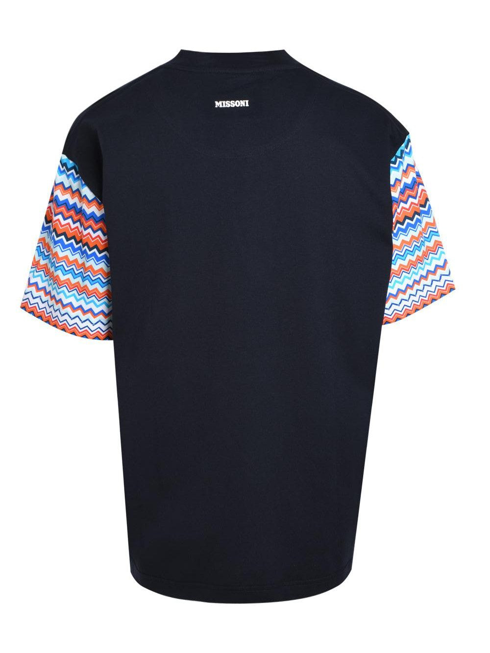 Oversized t-shirt in cotton with zigzag inserts