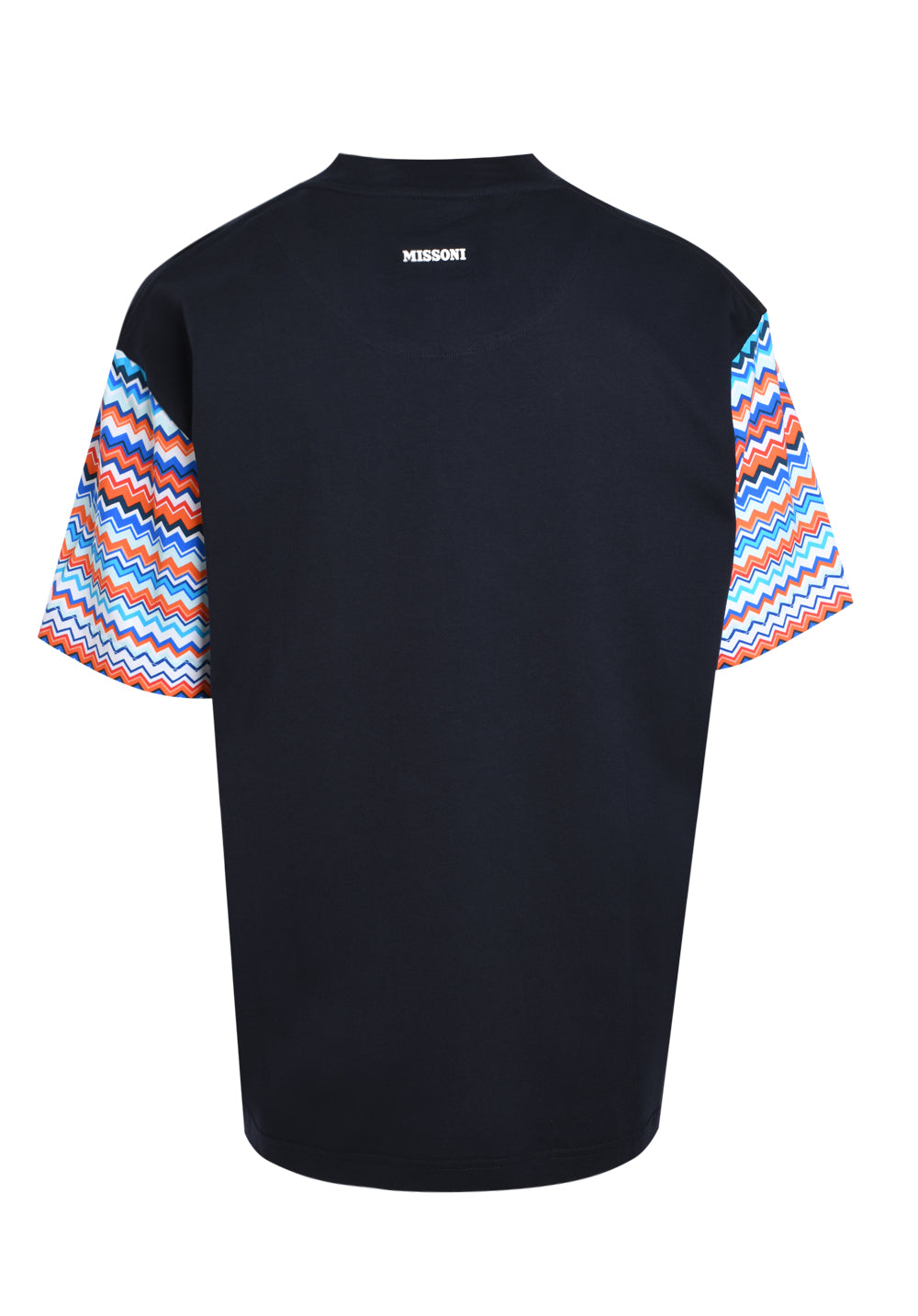 Oversized T-shirt in cotton with zigzag inserts