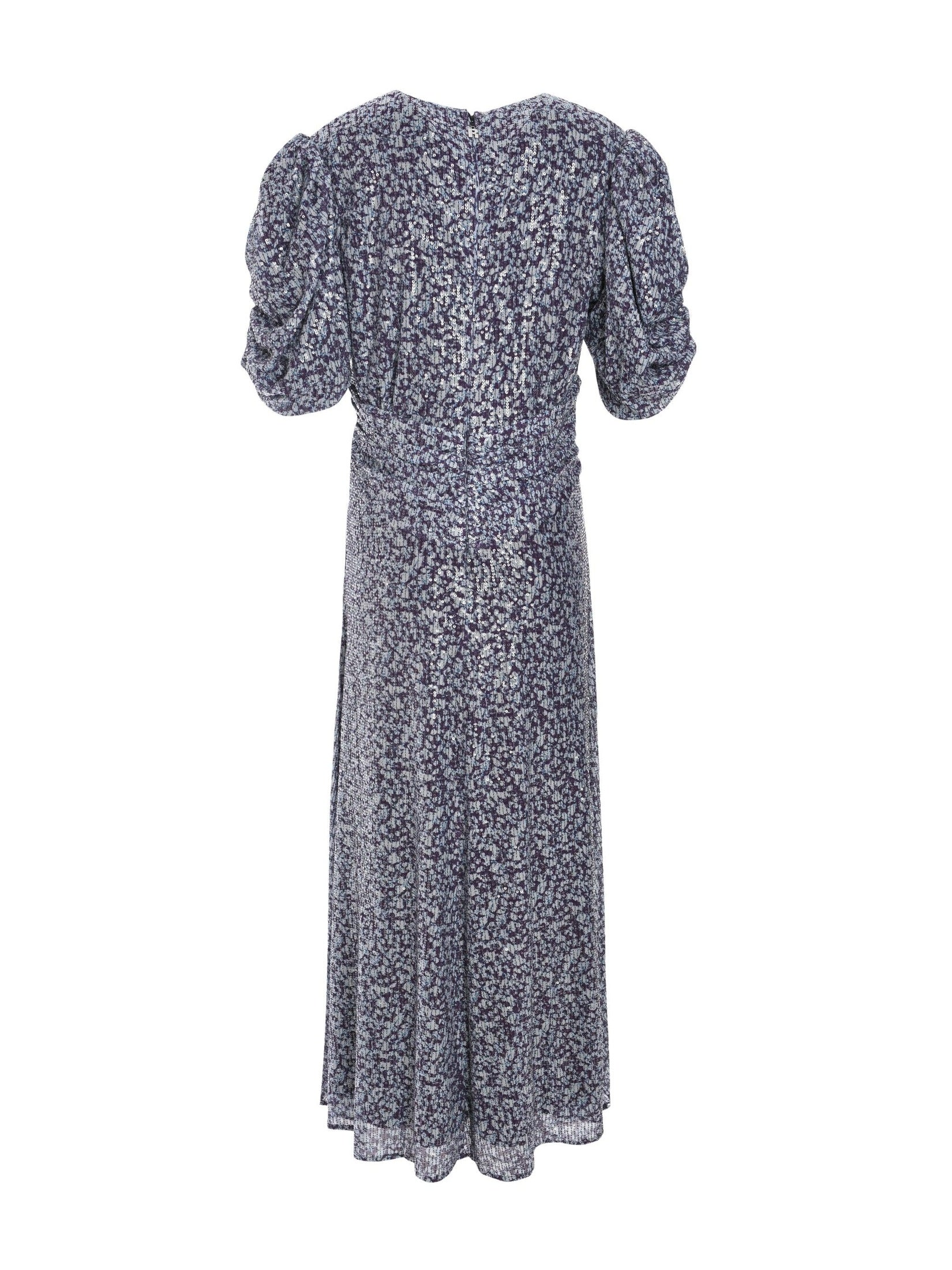 Puff sleeve sequin dress