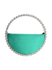 Emerald Eternity Clutch Stone-encrusted satin clutch