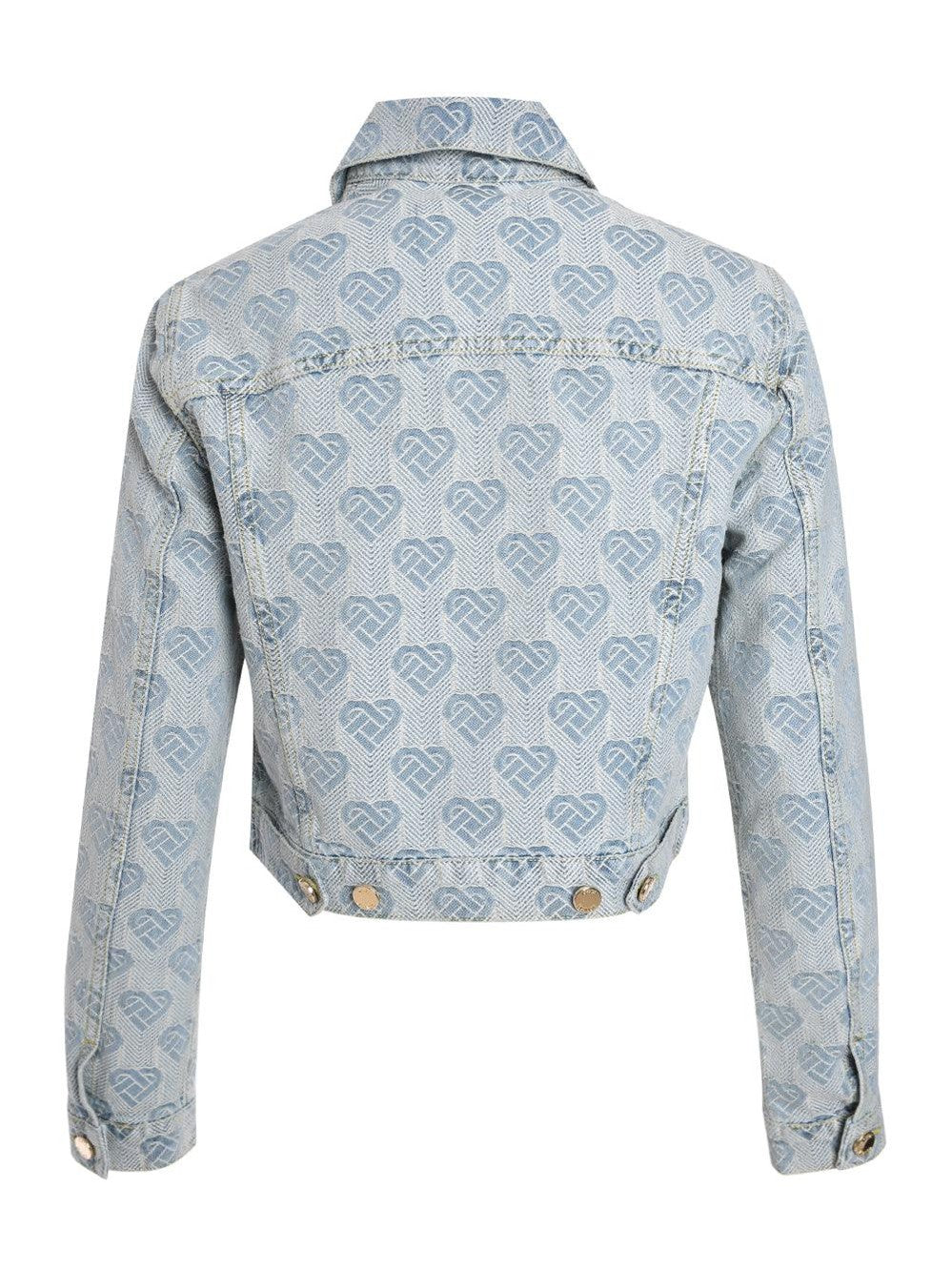 Casablanca heart monogram-jacquard denim jacket