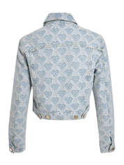 Casablanca heart monogram-jacquard denim jacket
