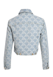 Casablanca heart monogram-jacquard denim jacket