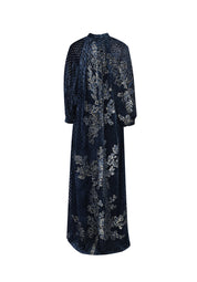 GANAIA MIX VELVET FIL COUPÉ LONG DRESS WITH GOLD VELVET FIL COUPÉ
EMBROIDERY APPLIQUÉ