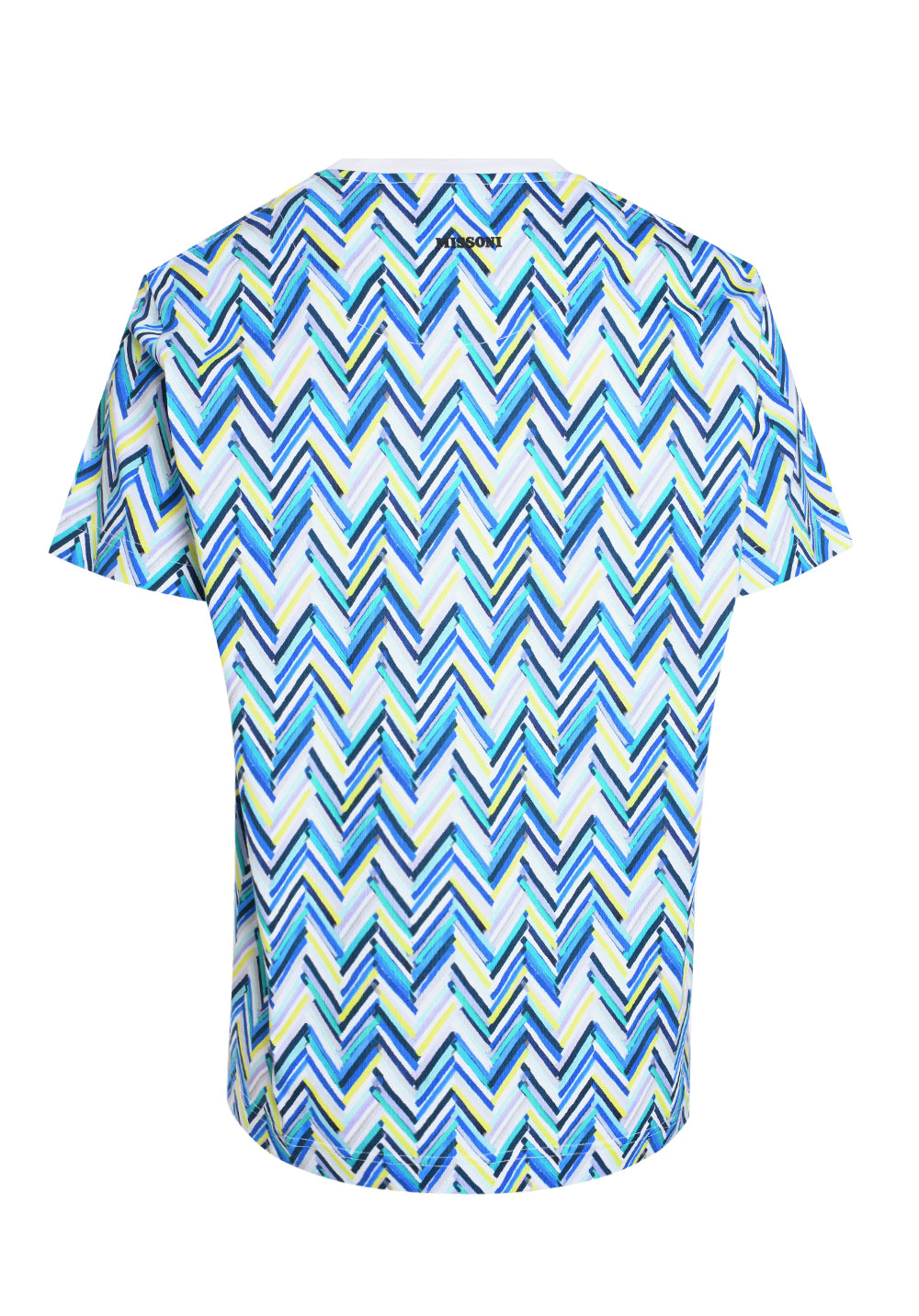 Crew-neck T-shirt in cotton with zigzag print