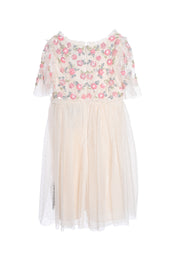 SHIMMER DITSY BODICE KIDS DRESS