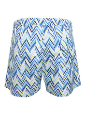 Swimwear boxer style zigzag print brush stroke effect