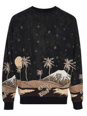 Only the blind sepia mountain jacquard crewneck
