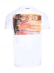 Round neck t-shirt m/c prints background color