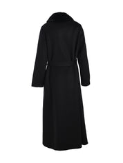 LONG COAT\ FORMAL ABAYA WITH REX FUR ON COLLAR