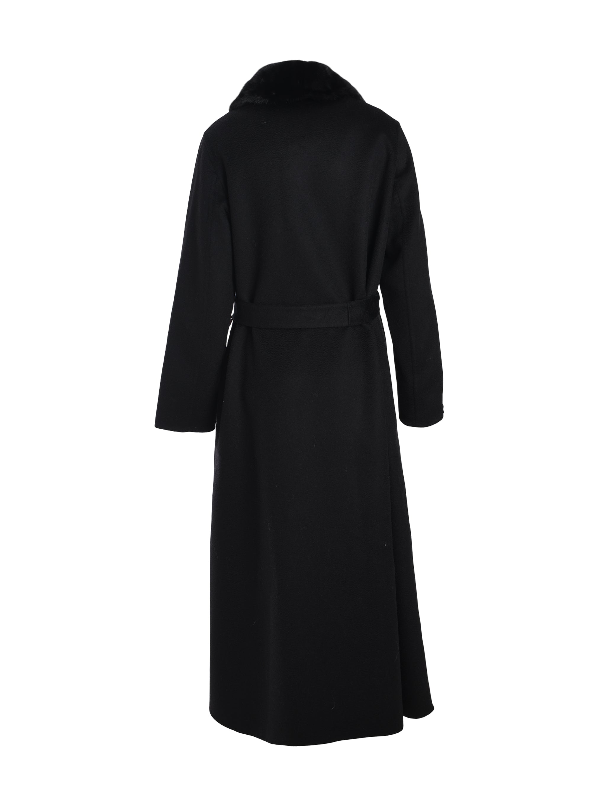 LONG COAT\ FORMAL ABAYA WITH REX FUR ON COLLAR