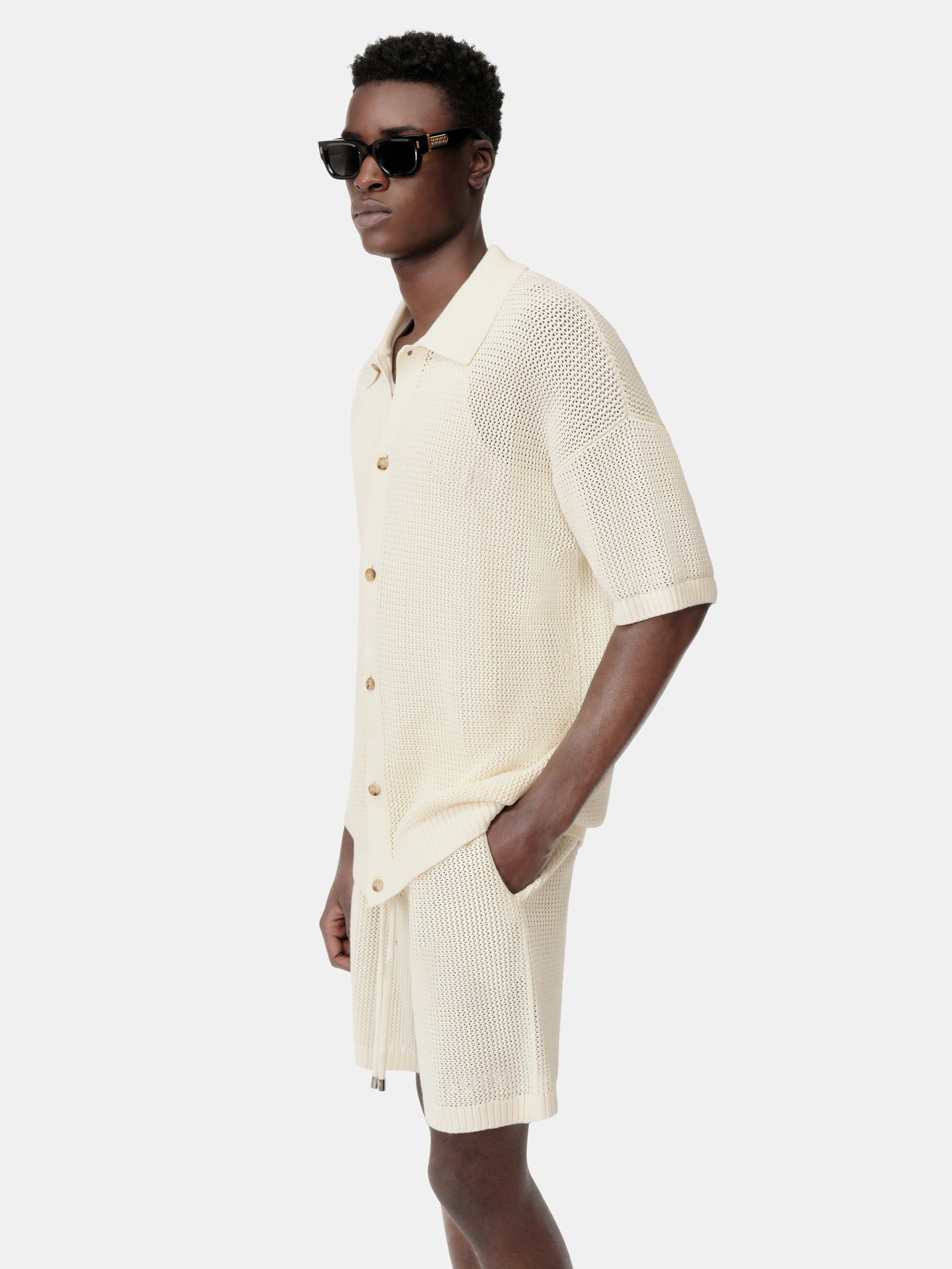 AMIRI CROCHET MESH SHIRT