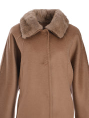 SHORT BLUE COAT WITH FULL MINK FUR ON COLLAR