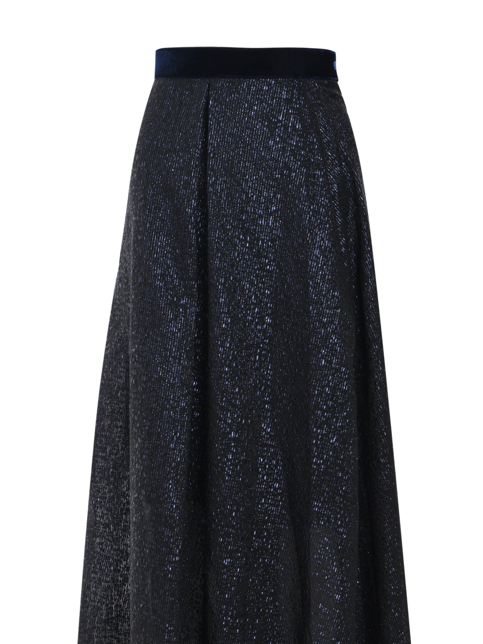 Long skirt in organza seersucker