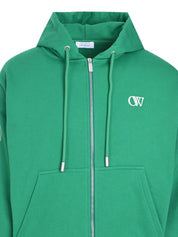 Off-white diag-stripe zip-up hoodie
