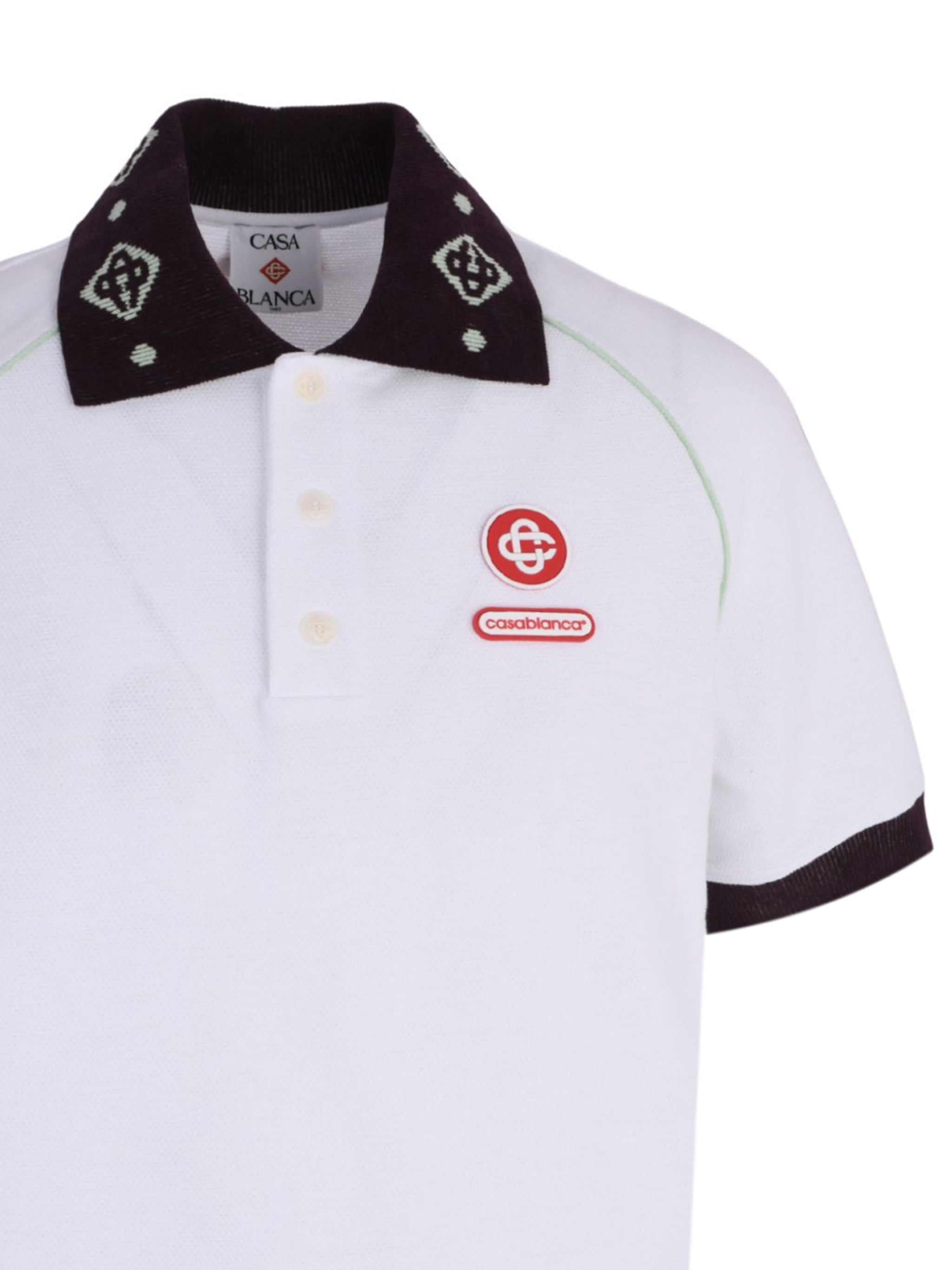 CHENILLE COLLAR WHITE RAGLAN POLO