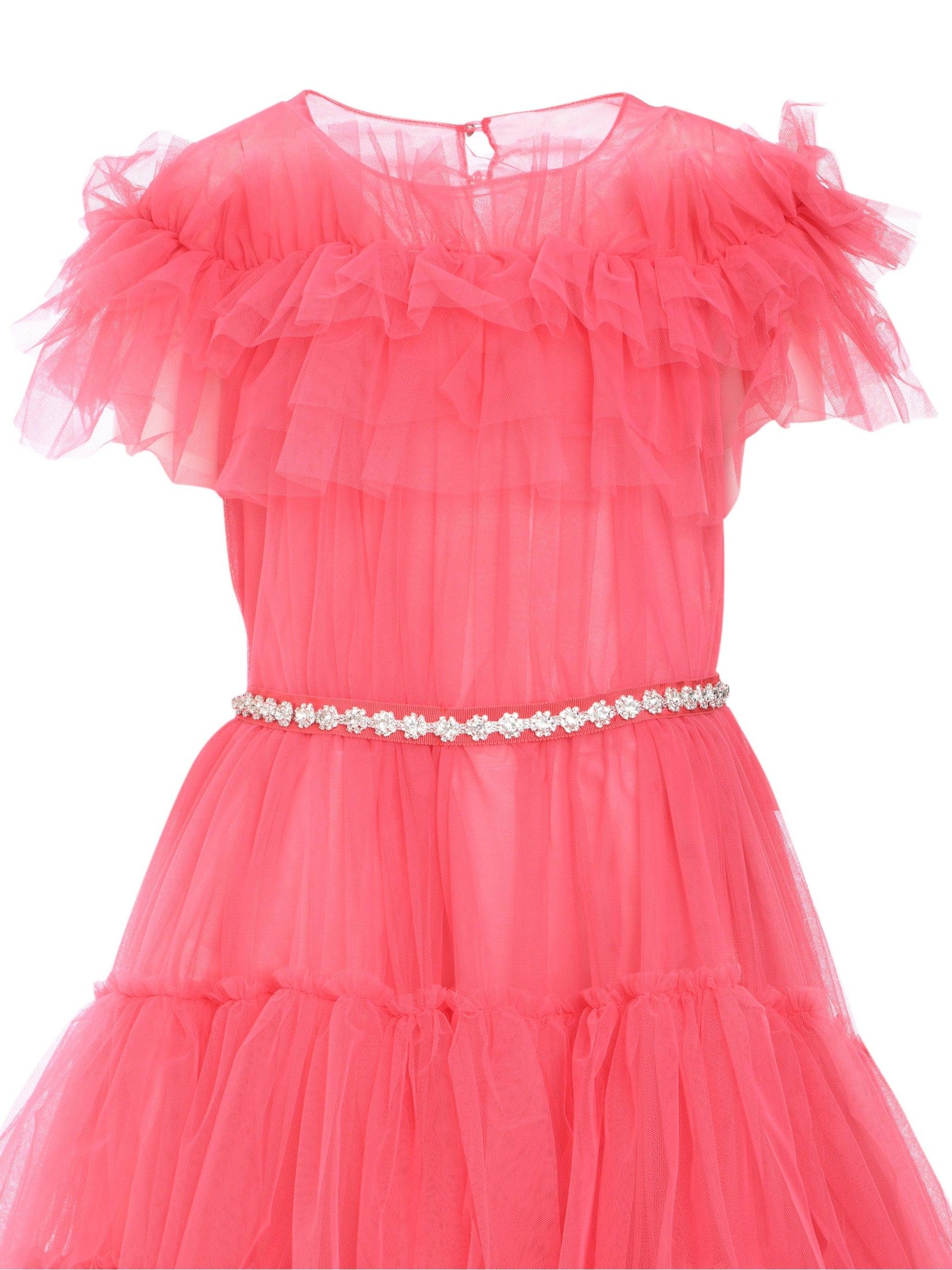 Marchesa flounce tulle gown