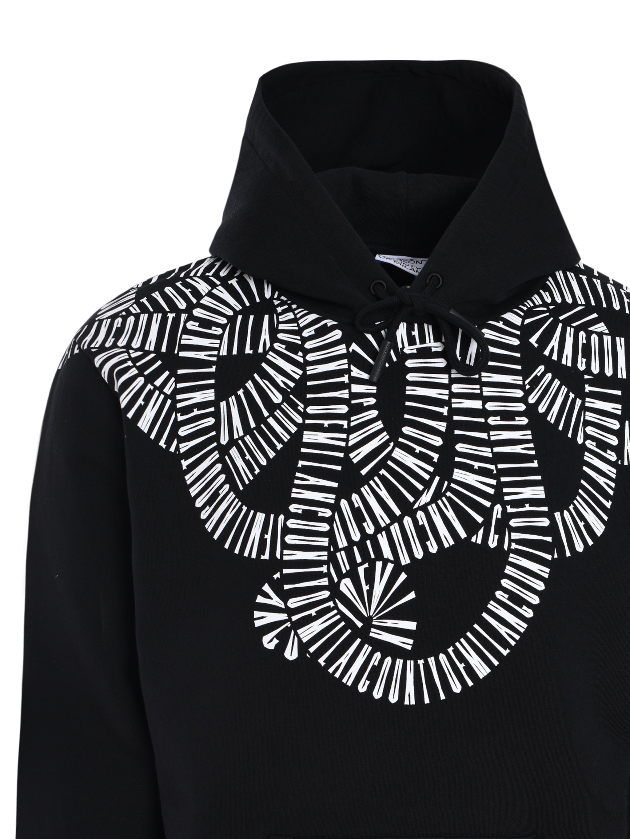 SNAKE WINGS REGULAR HOODIE BLACK WHITE