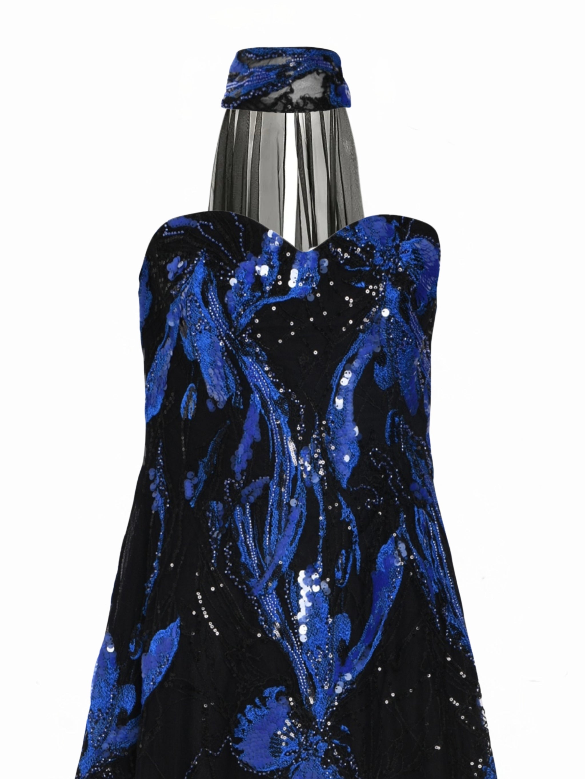 EMBROIDERED STRAPLESS DRESS