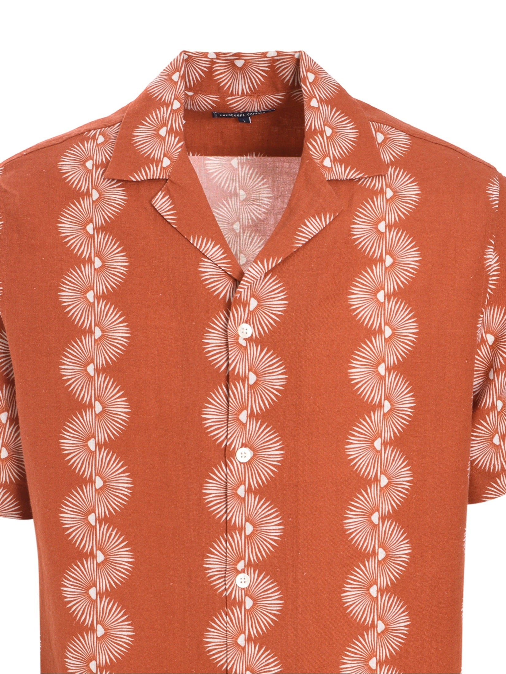 Roberto linen shirt ss copa geo wave print