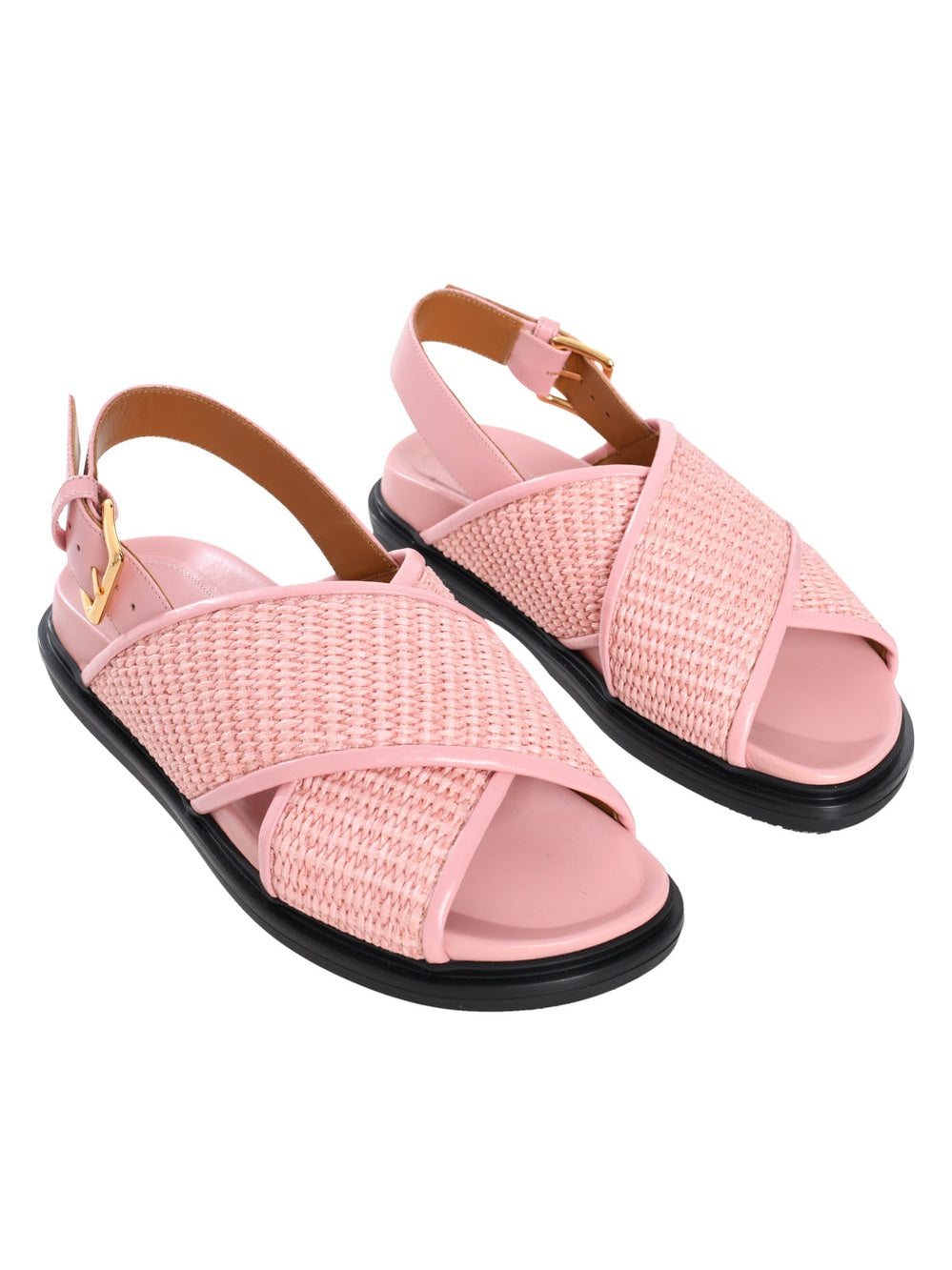 Marni fussbet raffia-effect sandals in pink
