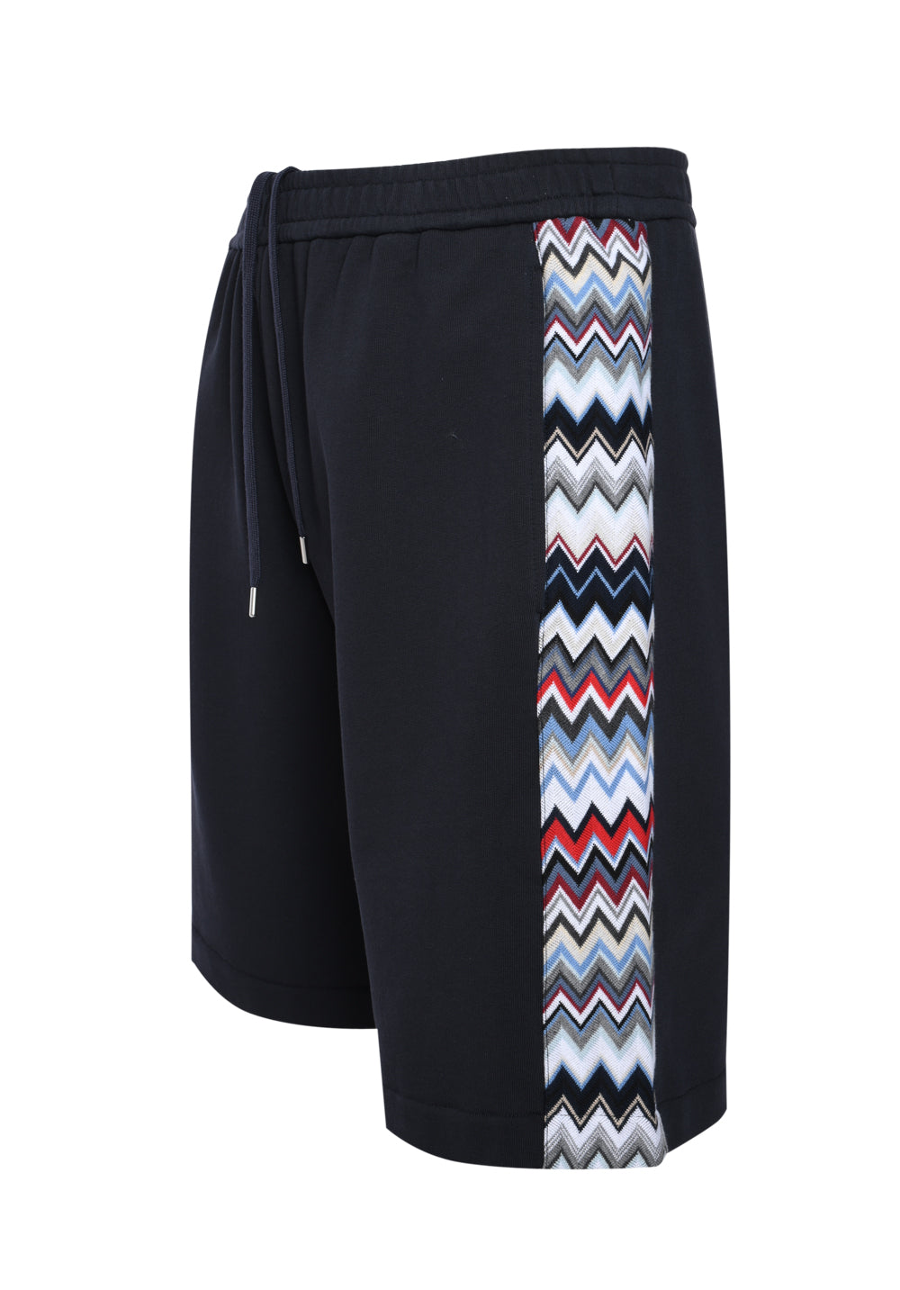 Shorts in cotton with chevron inserts