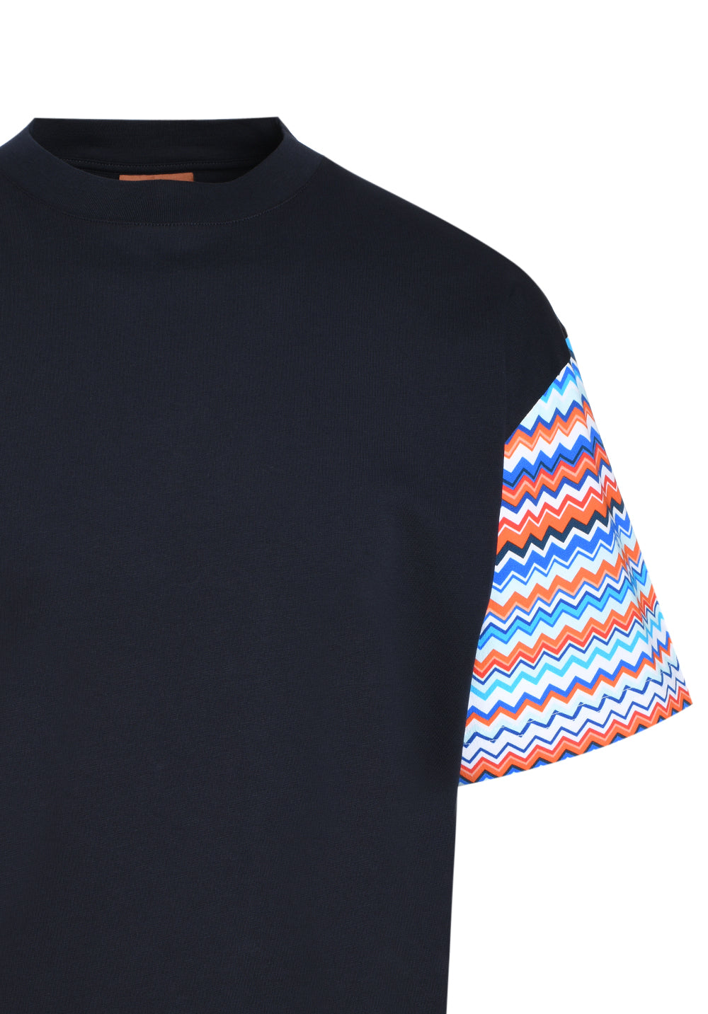 Oversized T-shirt in cotton with zigzag inserts