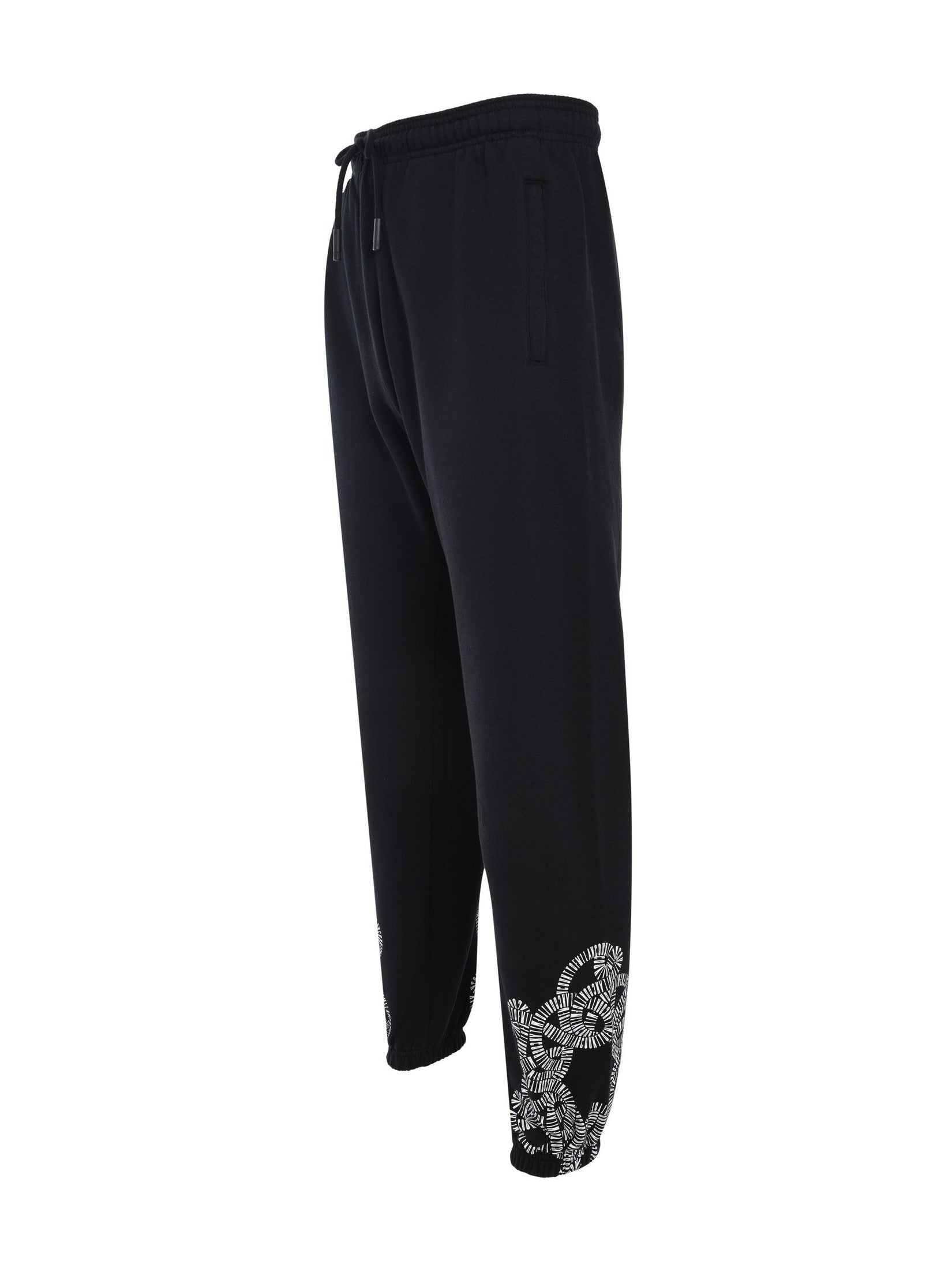 Snake wings relax sweatpants black white