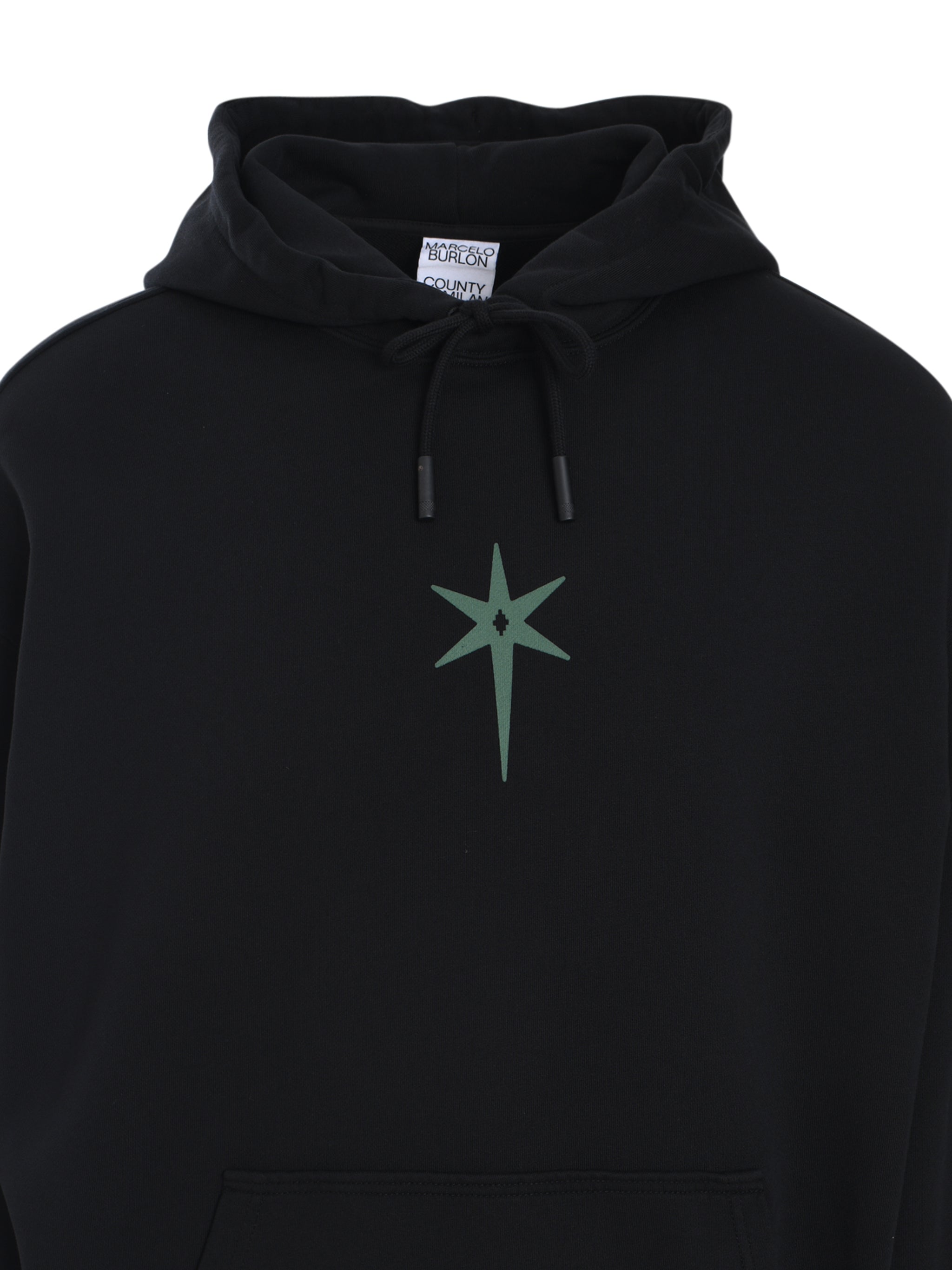 COUNTY GOTH BOXY HOODIE BLACK DEEP GREEN