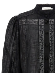 Halliday lace trim shirt