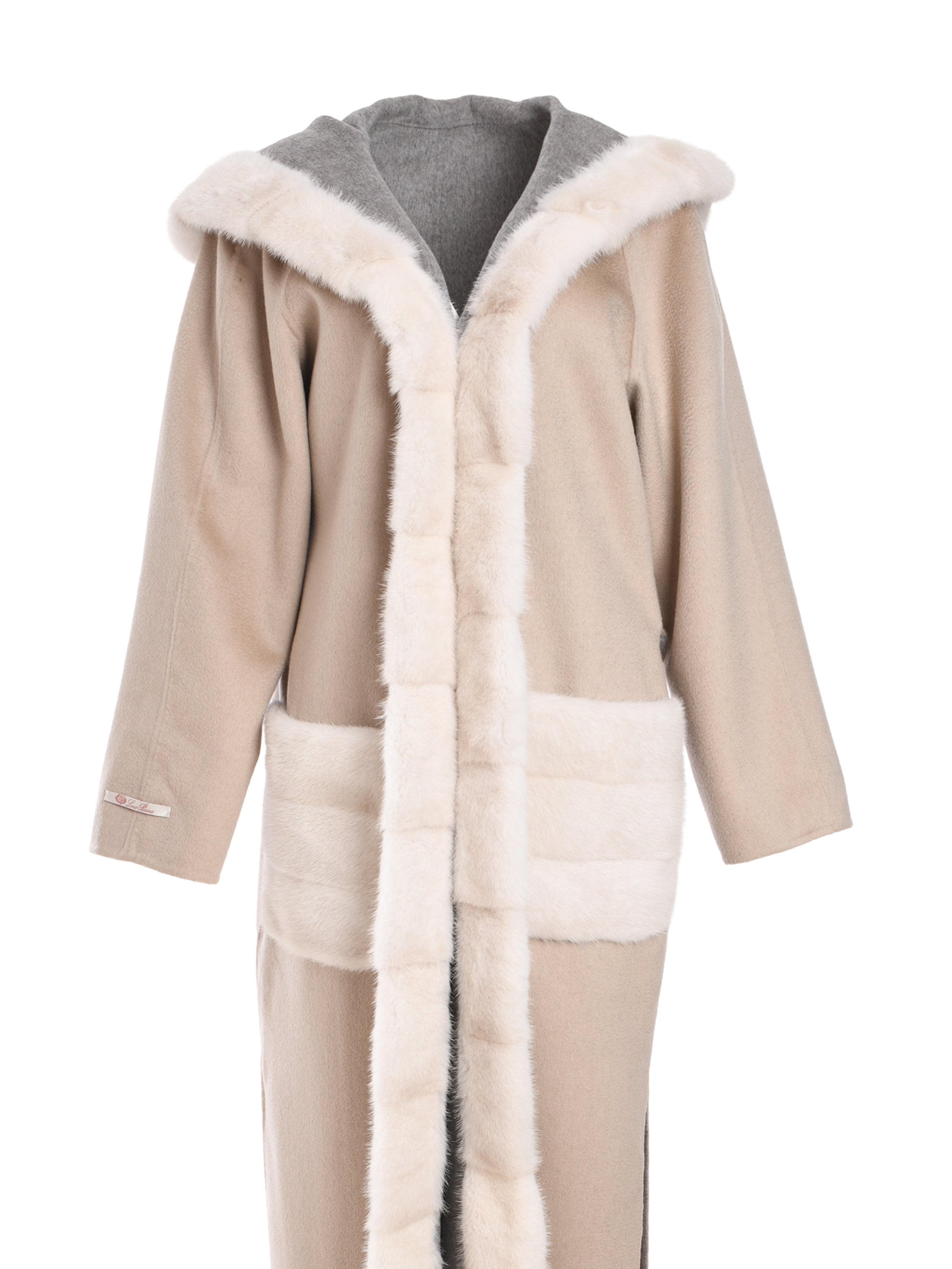 REVERSIBLE LONG COAT WITH MINK FUR