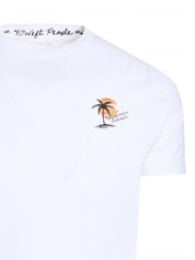 Round neck t-shirt m/c prints background color