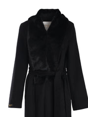 BLACK COAT WITH BLACK MINK COLLAR