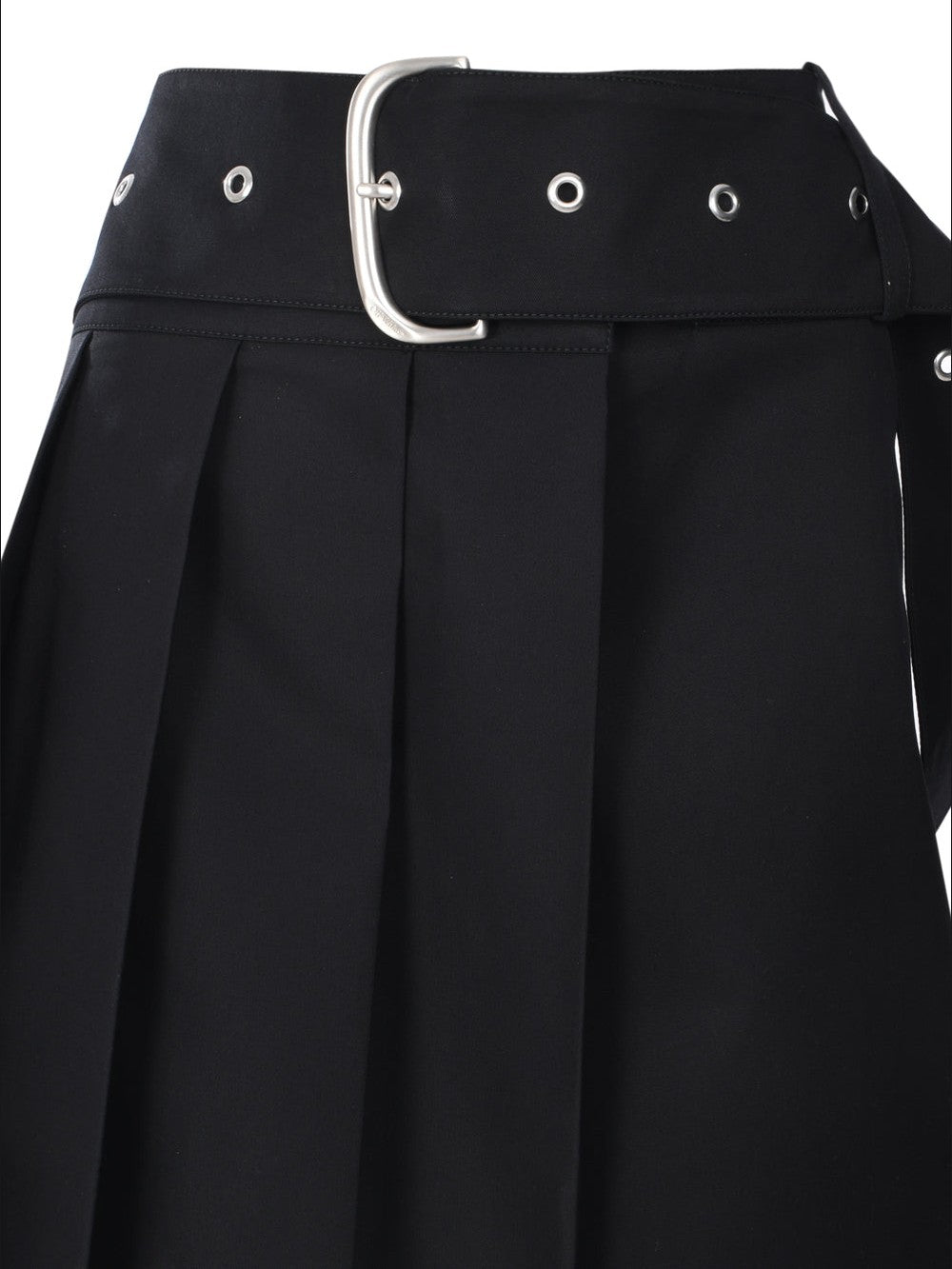 Off-white wraparound pleated mini skirt
